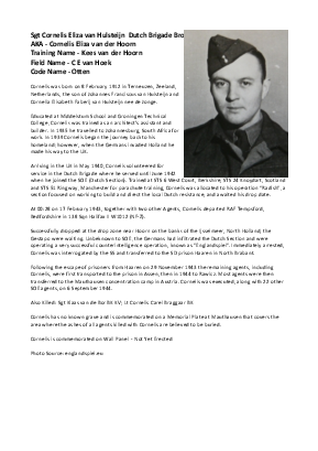 A preview of a PDF biography for van Hulsteijn, Cornelis Eliza
